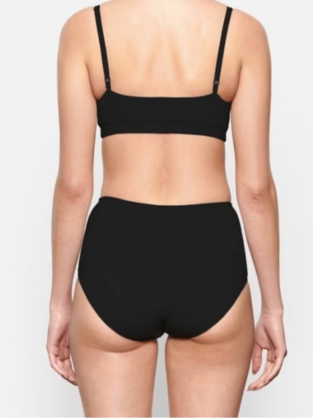 SKIMS Cotton Jersey Scoop Bralette in Soot Size Medium NEW - Picture 4 of 8